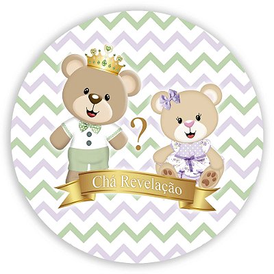 Mini Painel - Ursinhos (chá revelação) - Sublimado 3D