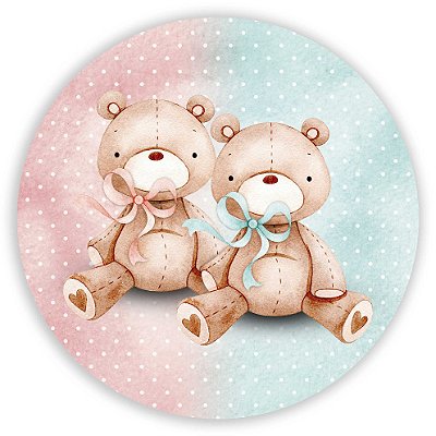 Mini Painel - Ursinhos Chá Revelação - Sublimado 3D