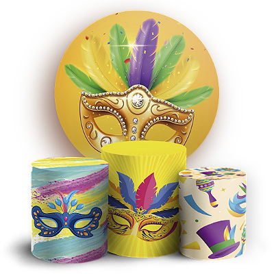 KIT Redondo e Trio - Carnaval - Sublimado 3D