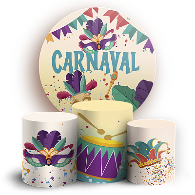 KIT Redondo e Trio - Carnaval - Sublimado 3D