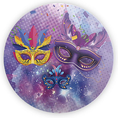 Painel Redondo - Carnaval - Sublimado 3D