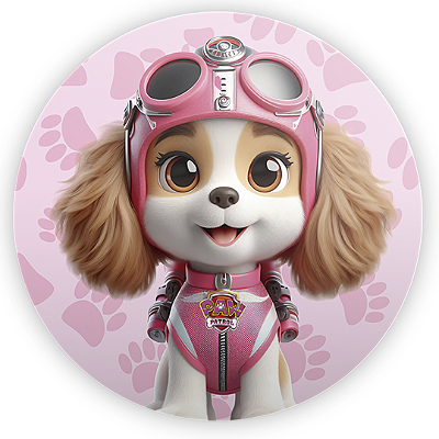 Mini Painel - Patrulha Canina Rosa - Sublimado 3D