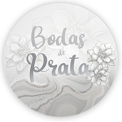 Mini Painel - Bodas De Prata - Sublimado 3D