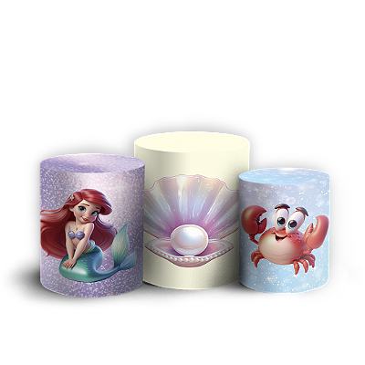 Trio Cilindro - Princesa Ariel - Sublimado 3D