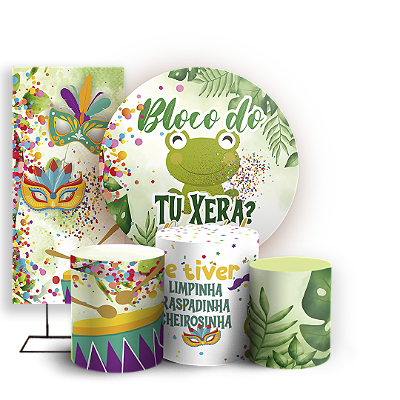 KIT Redondo Trio e Faixa - Carnaval - Sublimado 3D