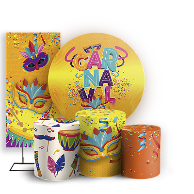 KIT Redondo Trio e Faixa - Carnaval - Sublimado 3D