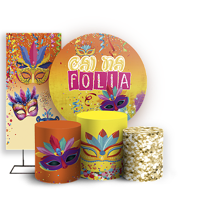KIT Redondo Trio e Faixa - Carnaval - Sublimado 3D