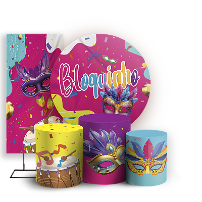 KIT Redondo Trio e Faixa - Carnaval - Sublimado 3D