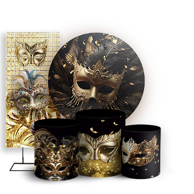 KIT Redondo Trio e Faixa - Carnaval - Sublimado 3D