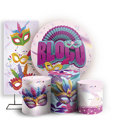 KIT Redondo Trio e Faixa - Carnaval - Sublimado 3D