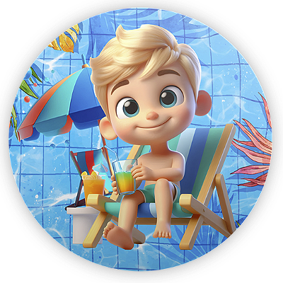 Painel Redondo - Pool Party - Sublimado 3D