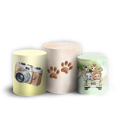 Capas Trio Cilindro Sublimado Vest Facil - Safari
