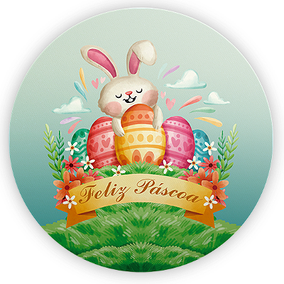 Painel Redondo - Páscoa  - Sublimado 3D