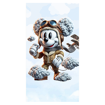 Faixa Lateral - Mickey Aviador - Sublimado 3D