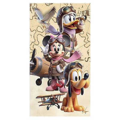 Faixa Lateral - Mickey Aviador - Sublimado 3D