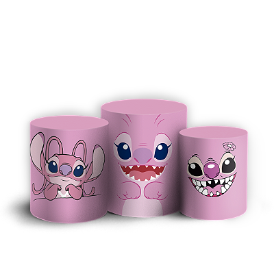 Trio Cilindro - Lilo Stitch Angel - Sublimado 3D