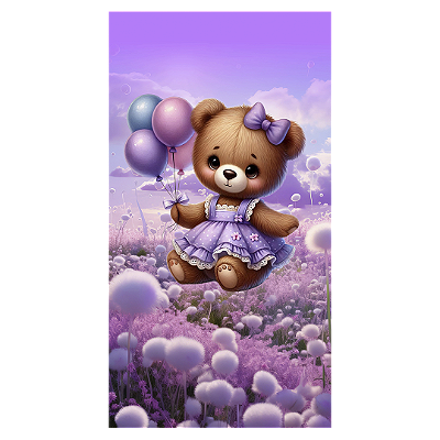 Faixa Lateral - Ursinha Roxa - Sublimado 3D