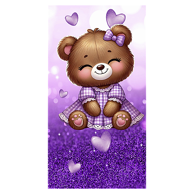 Faixa Lateral - Ursinha Roxa - Sublimado 3D