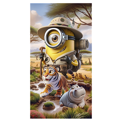Faixa Lateral - Minions Safari - Sublimado 3D