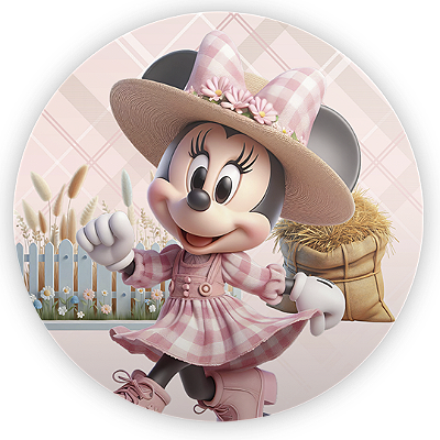 Mini Painel - Minnie Fazendinha - Sublimado 3D