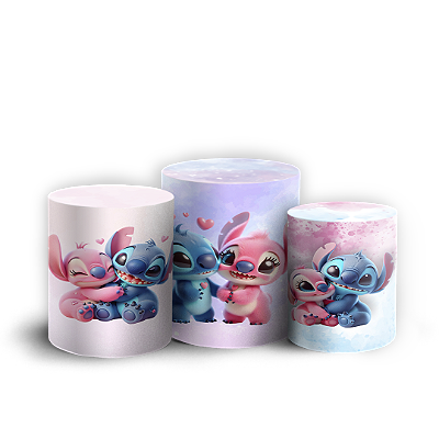 Trio Cilindro - Lilo Stitch Angel - Sublimado 3D