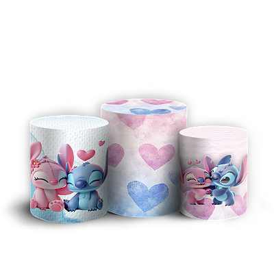 Trio Cilindro - Lilo Stitch Angel - Sublimado 3D