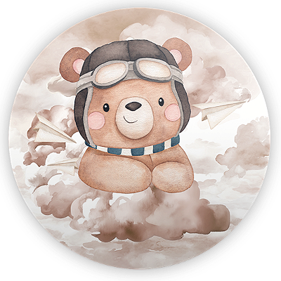 Mini Painel - Ursinho Aviador  - Sublimado 3D
