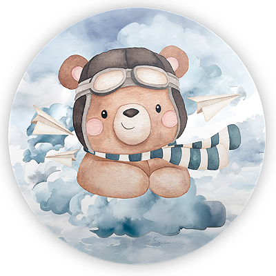 Mini Painel - Ursinho Aviador  - Sublimado 3D