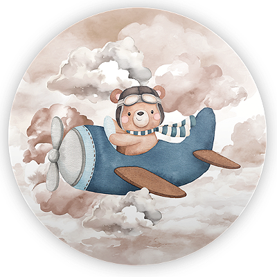 Mini Painel - Ursinho Aviador  - Sublimado 3D