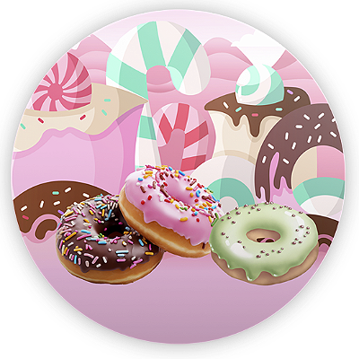 Painel Redondo - Confeitaria - Sublimado 3D