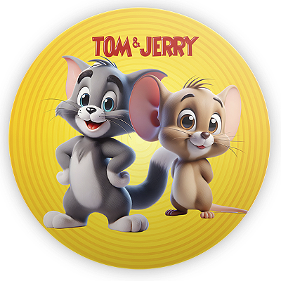 Painel Redondo - Tom E Jerry - Sublimado 3D