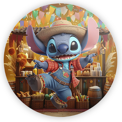 Mini Painel - Lilo Stitch Festa Junina - Sublimado 3D