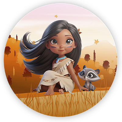 Capa Painel Redondo Sublimado - Pocahontas
