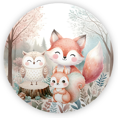 Mini Painel - Animais Bosque Encantado - Sublimado 3D