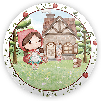 Painel Redondo - Chapeuzinho Vermelho - Sublimado 3D