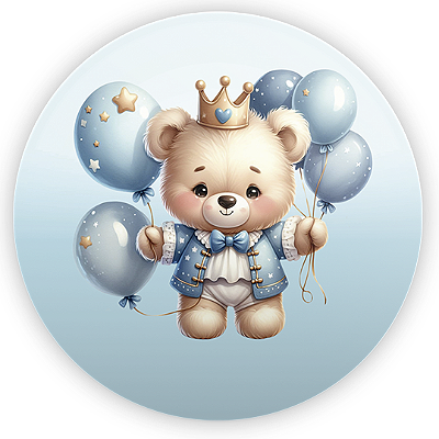 Mini Painel - Ursinho Azul - Sublimado 3D