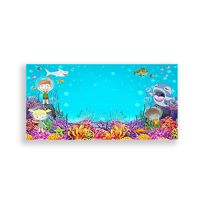 Painel Retangular - Bita Fundo Do Mar - Sublimado 3D