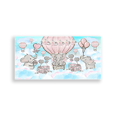 Painel Retangular - Elefantinhos - Sublimado 3D