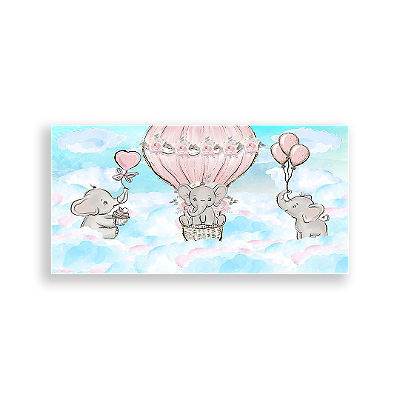 Painel Retangular - Elefantinhos - Sublimado 3D