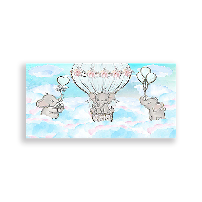 Painel Retangular - Elefantinhos - Sublimado 3D