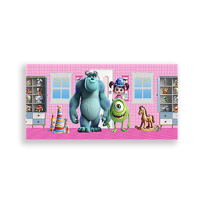 Painel Retangular - Monstros Sa - Sublimado 3D