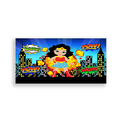 Painel Retangular - Mulher Maravilha Cute - Sublimado 3D