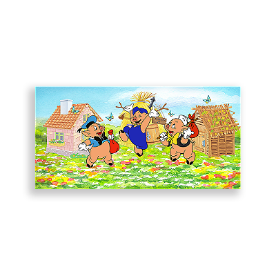 Painel Retangular - Os Três Porquinhos - Sublimado 3D