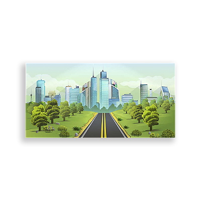 Painel Retangular - Prédios - Sublimado 3D