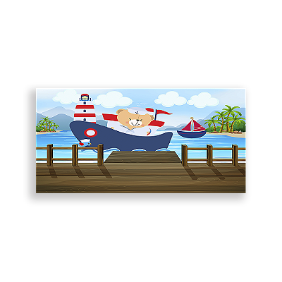 Painel Retangular - Ursinho Marinheiro - Sublimado 3D