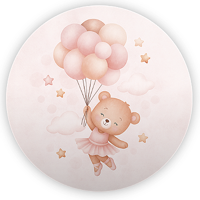 Mini Painel - Ursinho Bailarina - Sublimado 3D