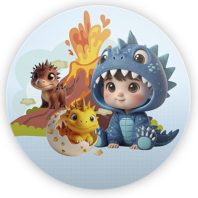 Mini Painel - Dinossauro Menino - Sublimado 3D