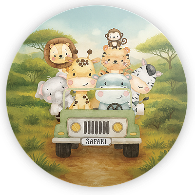 Painel Redondo - Safari - Sublimado 3D