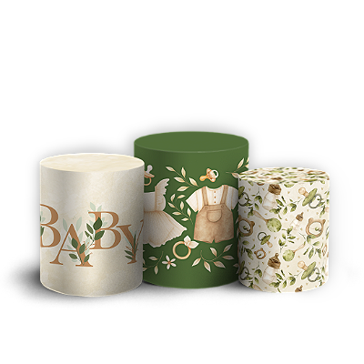 Trio Cilindro Sublimado 3D - Chá Revelação