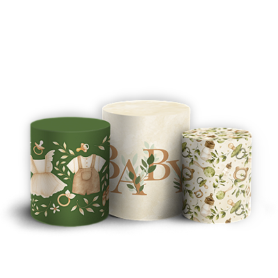 Trio Cilindro Sublimado 3D - Chá Revelação